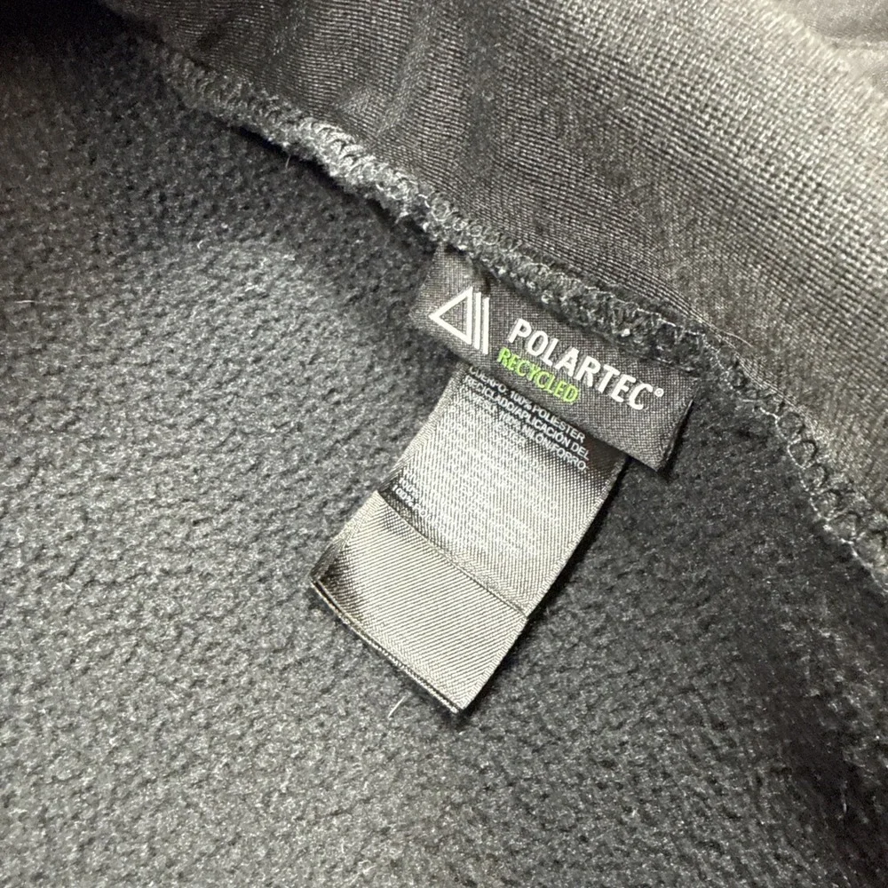 The North Face Denali Jacket Men Large Black Contrast Zipper Red Logo